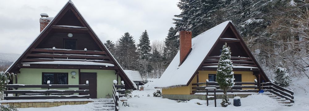 Domki w Brennej zimą